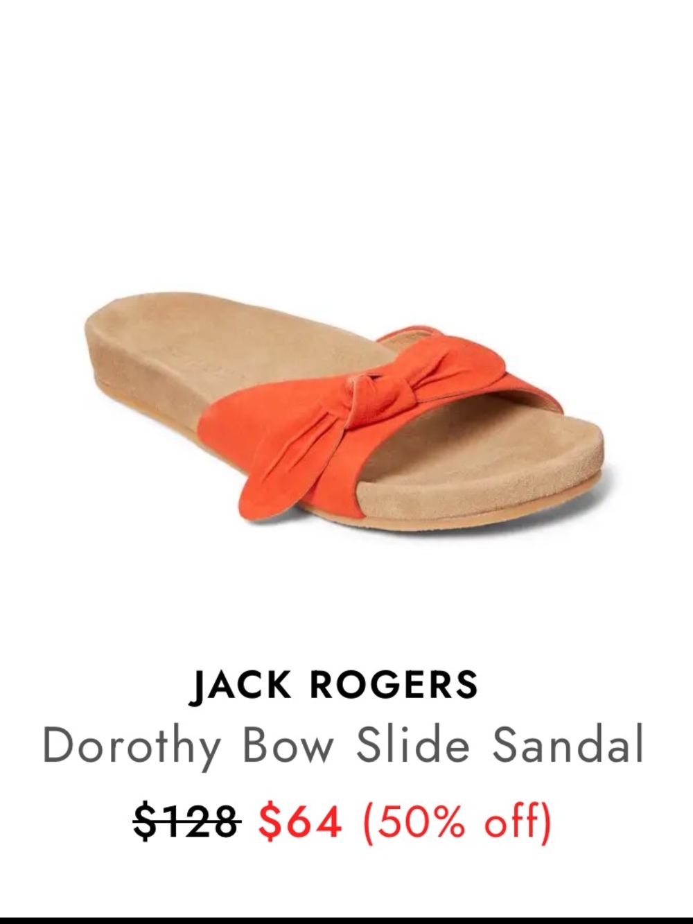Jack Rogers Fire Red Knot Slip-On Sandals